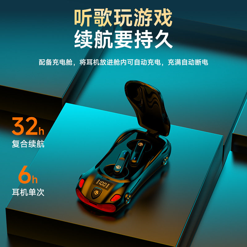 Cross-Border Popular Mini Earphones Tws Wireless Bluetooth Earphones Sports Car Shape Reduces Low Latency Private Model Earphones L24