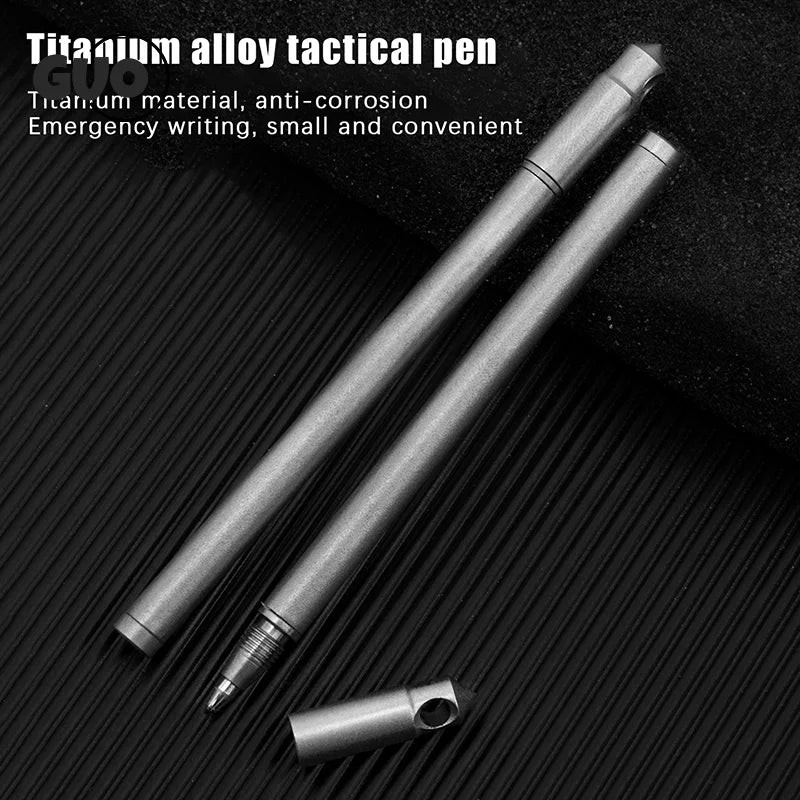 Portable Mini Titanium Ballpoint Pen EDC Gadget Keychain Metal Durable Pens For Outdoor Camping Hiking Survival Gadget