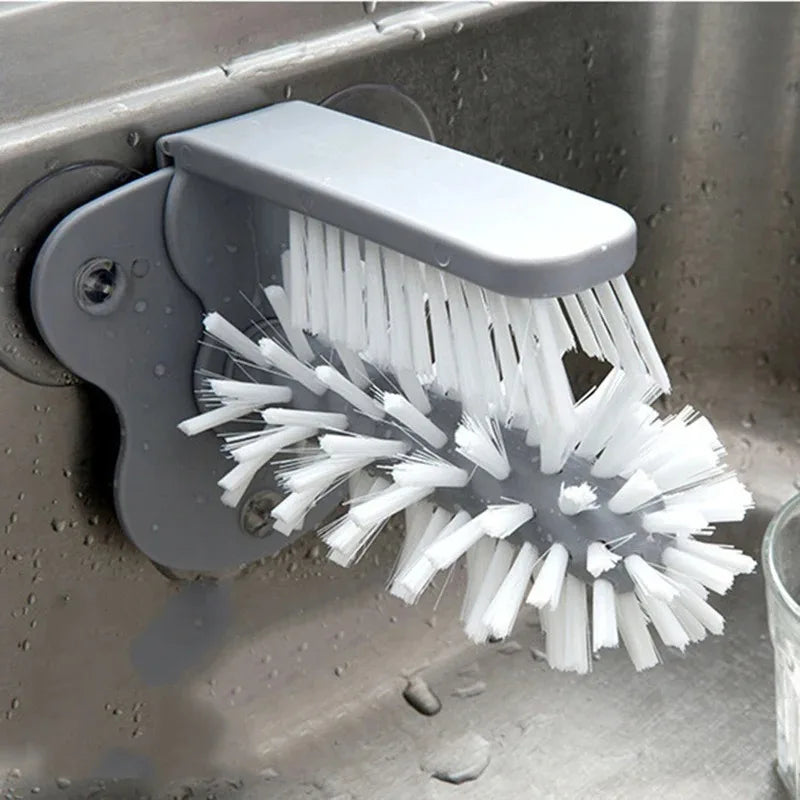 Cup Scrubber Glass Cleaner Sink 2-in-1 Suction Cup Cleaning Brush Gadget Kitchen Accessories Cleaning Products Gadget