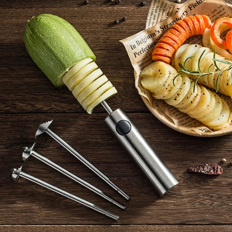 Kitchen Gadget Veggie Drill Digging Corer Cooking Gadget Vegetable Spiral Cutter Spiralizer Creative Kitchen Accessories