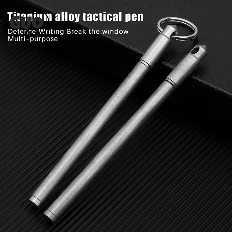 Portable Mini Titanium Ballpoint Pen EDC Gadget Keychain Metal Durable Pens For Outdoor Camping Hiking Survival Gadget